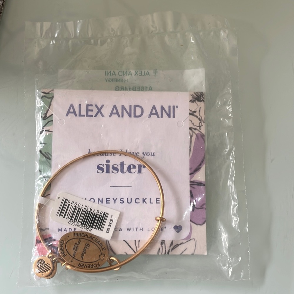 NWT Alex and Ani Sister rose gold bracelet